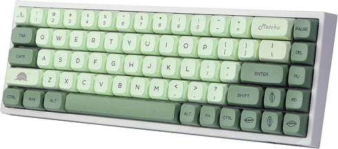 BOYI Matcha Custom 124 Key PBT Dye-Sublimated Keycaps,XDA Profile Matcha Green Tea English keycap Full Set for Cherry MX Switches,Universal Compat...