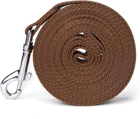Strong Durable Nylon Dog Training Leash, 1 Inch Wide Traction Rope, 6 ft 10ft 15ft Long, for Small and Medium Dog (Brown, 10 Feet)...
