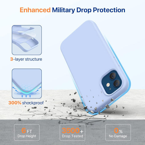 Miracase Compatible with iPhone 12 Case and iPhone 12 Pro Case, Liquid Silicone Gel Rubber Full Body Protection Shockproof Drop Protection Phone C...