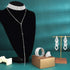 Fumete 4 Pcs Rhinestone Jewelry Set Bling Diamond Choker Necklace Bracelet Ring Earrings Set for Women Party Costume Jewelry...