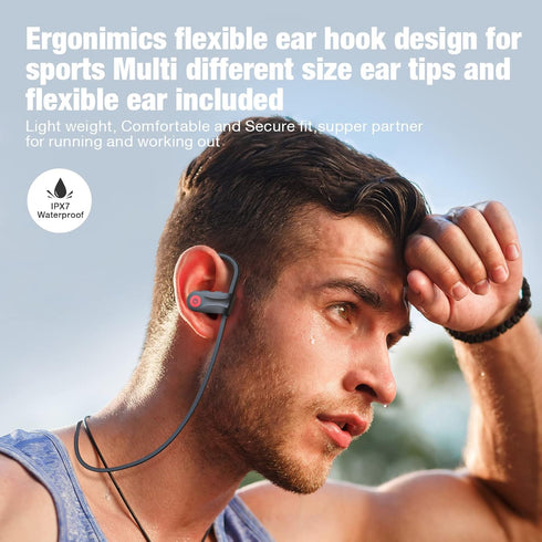 Boean Bluetooth Headphones, Wireless Earbuds with 16 Hours Playtime Bluetooth 5.3 Wireless Headphones HD Deep Bass Stereo Sound Isolation IPX7 Wat...