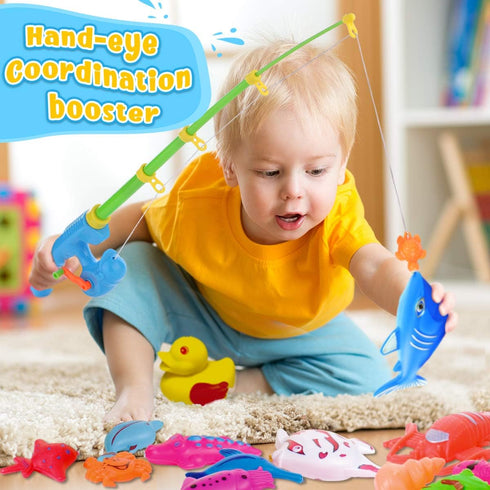Goody King Magnetic Fishing Game Pool Toys for Kids - Outdoor Indoor Carnival Party Water Bath Toy for Toddlers 1-3 4 5 6 Years Old 2 Players Gift...
