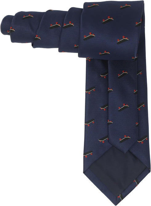 Skateboard Pattern Necktie With Gift Box Black Skateboard Navy Color Sports Fun Wedding Gift Accessory Tie...
