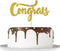 Gold Glitter Congrats Cake Topper/Congrats Grad/Class of 2025 / College Grad/Congratulations/MBA Graduation Party Decorations...