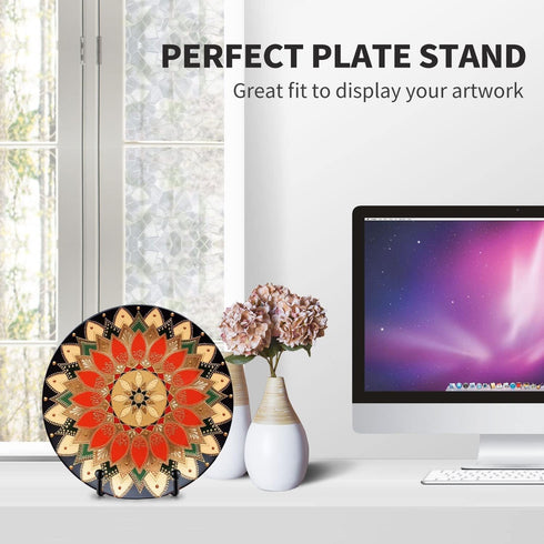 Livelab Plate Stands for Display, 3 Pack 4.5 Inch Picture Stand Black Iron Easel Decorative Plate Holder Display Stand, Metal Photo Frame Stand fo...