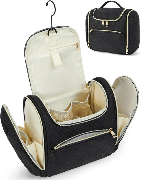 Telena Travel Essentials Toiletry Cosmetic Makeup Bag - Hanging Multifunctional Make Up Organizador,Water Resistant Accessories for Women,Portable...