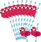 HANSGO 50PCS Flamingo Straws, Flamingo Paper Drinking Straws for Tropical Luau Pool Party Supplies Table Decor Birthday Wedding Tableware Decorati...