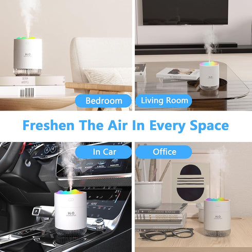 Besky Rechargeable Small Humidifier, Mini Portable Cool Mist Humidifier 2 Modes with 7 Color Light Desktop Humidifier for Baby Bedroom, Office, Nu...