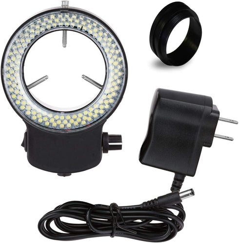 Vision Scientific VMLIFR-09B Black Adjustable 144 LED Ring Light for Stereo Microscope | 2.5" (62.5mm) Inside and 3.64" (92.5mm) Outside Diameters...