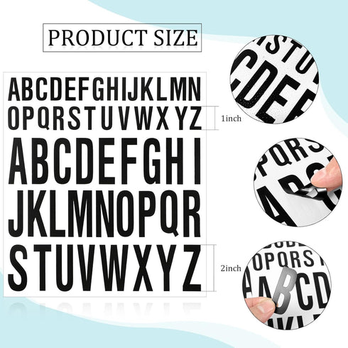 8 Sheet Letter Stickers Vinyl Alphabet Stickers Waterproof Self Adhesive Stick on Letters for Poster Bulletin Board Mailbox School Classrooms Deco...