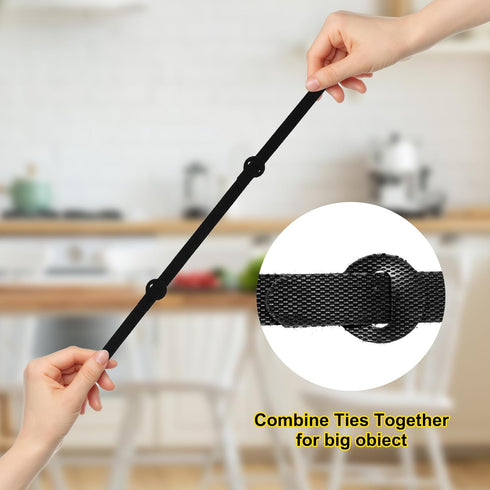 150PCS Reusable Fastener Straps - 6 Inch Cable Management Ties, Adjustable Hook & Loop Organizer Straps for Home, Office and Data Centers (Black)...