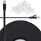 Cat 6 Ethernet Cable 25 FT Flat Internet Network Cables with Cable Clips Short Cat6 Ethernet Patch Cable with Snagless Rj45 Connectors Black Compu...