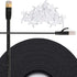 Cat 6 Ethernet Cable 25 FT Flat Internet Network Cables with Cable Clips Short Cat6 Ethernet Patch Cable with Snagless Rj45 Connectors Black Compu...