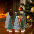 18Pcs Miniature Pine Trees Sisal Trees with Wood Base Christmas Tree Set Tabletop Trees for Miniature Scenes, Christmas Crafting and Designing, Mi...