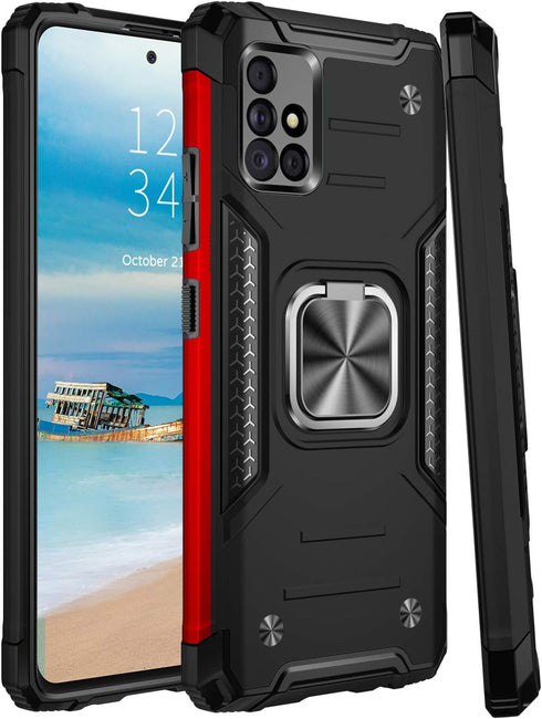 IKAZZ for Galaxy A51 4G Case with Screen Protector,Dual Layer Soft Flexible TPU and Hard PC Anti-Slip Full-Body Rugged Protective Phone Cover with...