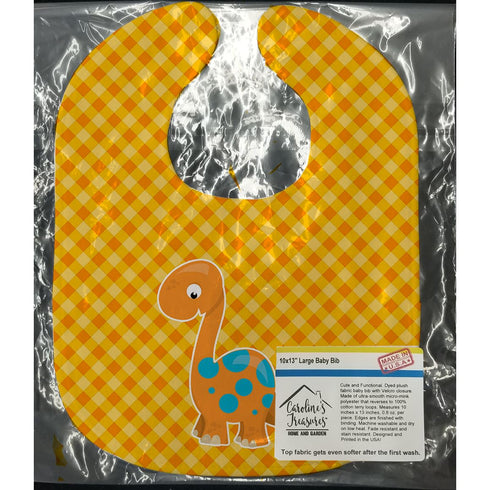Caroline's Treasures BB6896BIB Brontosaurus Dinosaur Baby Bib Easy-Clean Baby Bib Baby Feeding Accessory Baby Mealtime Essential, 10 x 13, Multico...