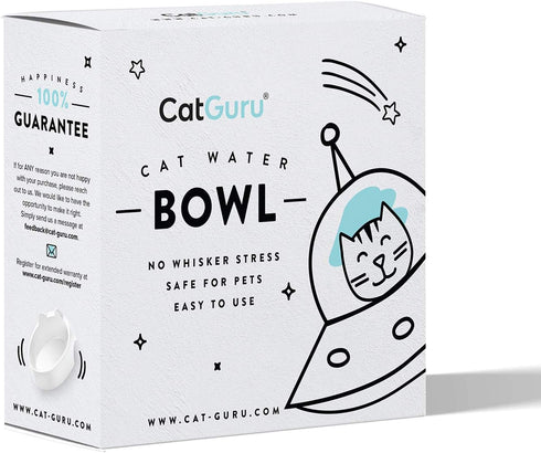 CatGuru Whisker Stress Free Cat Water Bowl, Reliefs Whisker Fatigue, Wide Cat Dish, Non Slip Cat Feeding Bowls, Shallow Cat Food Water Bowls, Non ...