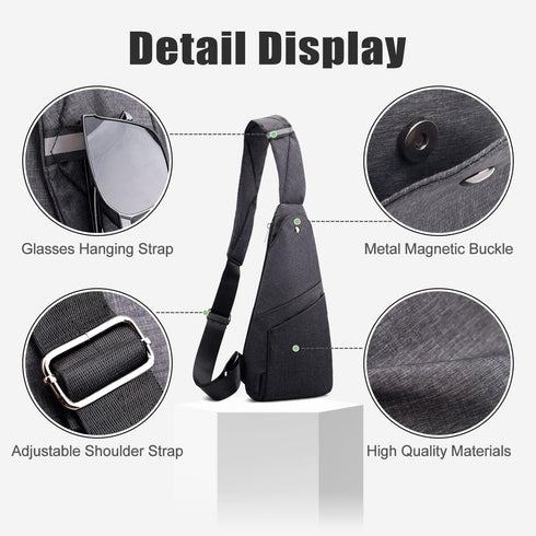 Lightweight Sling Bag for Men Slim Crossbody Purse Small Shoulder Backpack Anti-Theft Side Chest Bags...