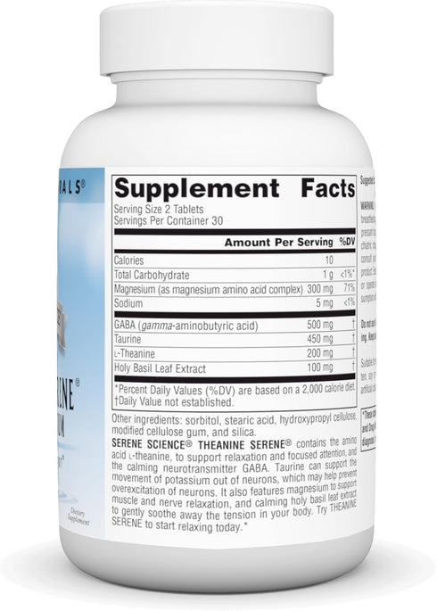 Source Naturals Serene Science L-Theanine with Magnesium and GABA - 60 Tablets...