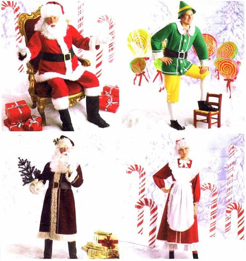 Simplicity 2542 Santa, Elf and Mrs. Santa Sewing Pattern for Adults Christmas Costume by Wrights, Sizes XS-M...
