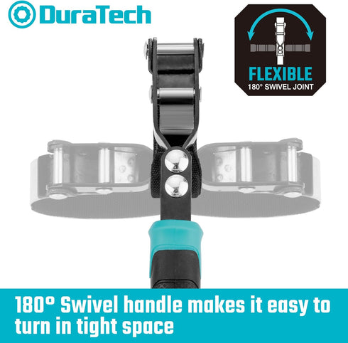 DURATECH Anti-Slip Small Swivel Oil Filter Wrench, Oil Filter Removal Tool Fits Filters 2-3/4" to 3-1/4", Perfect for Car Repair Tools...