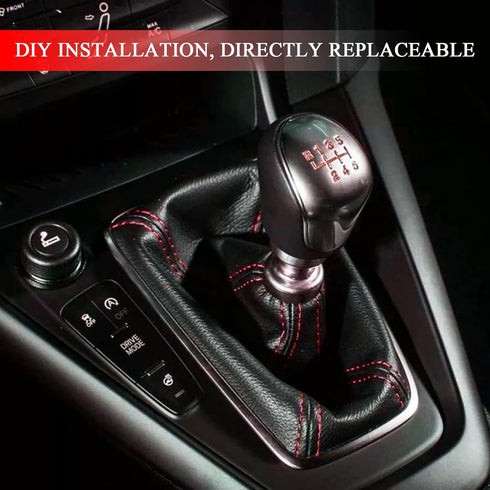 Car Shift Boot Cover, Gear Shift Knob Dust Protection Black Carbon Fibre PU Leather Gear Stick Gaiter for Most Manual/Automatic Car Truck SUV (Red...