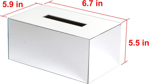 JackCubeDesign Overall Acrylic Mirror Rectangle Tissue Box Holder Case Storage Case Stand Box Napkin Holder Organizer (9.53 x 5.63 x 4.33 inches) ...