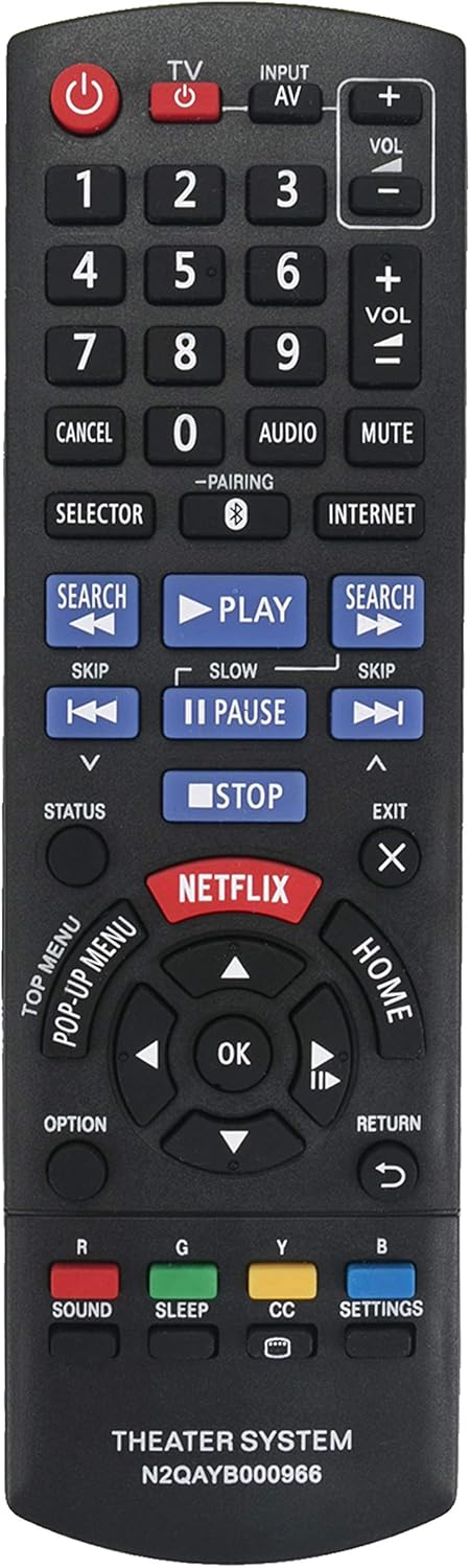 N2QAYB000966 Replaced Remote fit for Panasonic Blu-ray Disc Home Theater System SC-BTT465 SC-BTT466 SC-BTT405 SA-BTT465 SA-BTT466 SA-BTT405 SC-BTT...