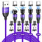 Magnetic Charging Cable 4 Pack (3.3ft/6.6ft/6.6ft/10ft), 540 Degree Rotating Magnetic Phone Charger Cable, 3 in 1 Nylon Magnetic USB Cable for Mic...