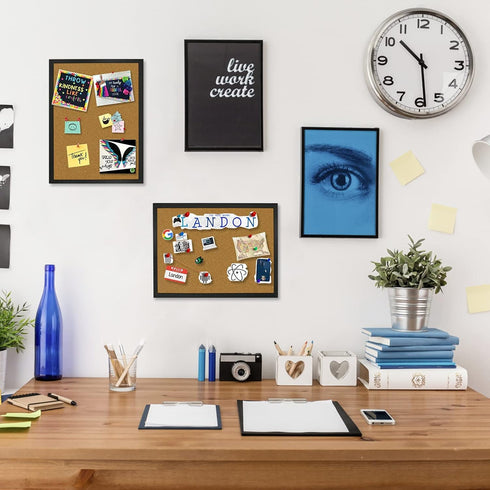 OWLKELA 14.6 X 11 Inch Cork Board Bulletin Board, Wall-Mounted Presentation, Message Notice Pin Board, Perfect for Office & Home Decor, School, Cu...