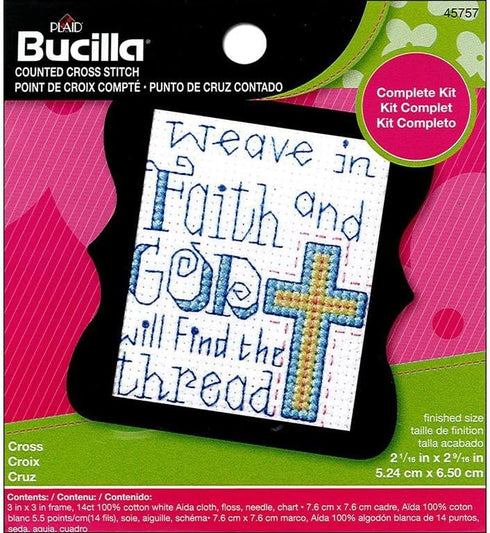 Beginner Minis Cross Counted Cross Stitch Kit-3"X3" 14 Count...