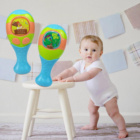 La Granja De Zenon newborn toys Bartolito maracas for kids with Electric,Egg Shakers maracas and Baby Rattles 0-6 months,Musical Instrument for Pa...