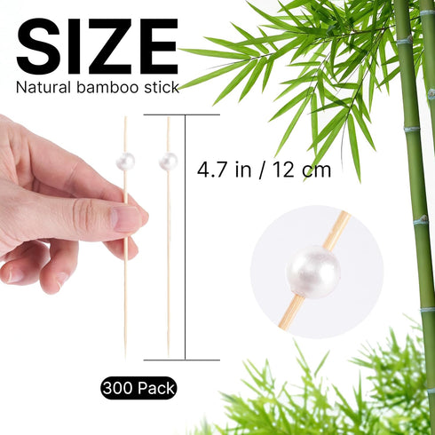 PuTwo Cocktail Toothpicks 300 Counts Cocktail Picks Handmade Natural Bamboo Cocktail Sticks Eco-Friendly Appetizer Skewers for Cocktail Appetizers...