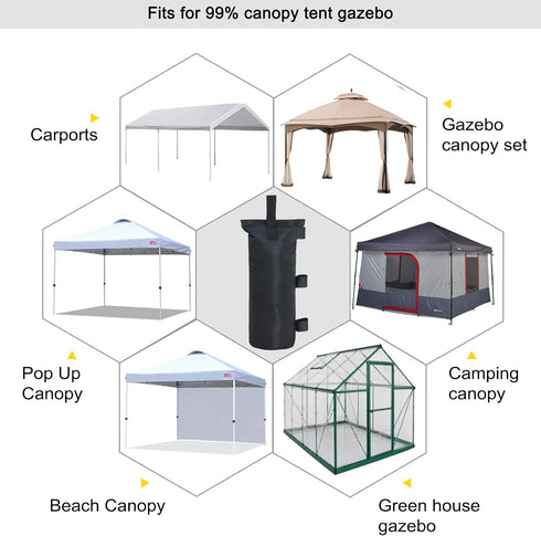 MASTERCANOPY 100lbs Canopy Weight Sandbags (7"x18",Black)...