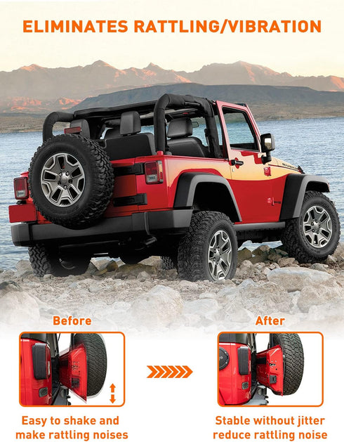 Savadicar TL01 Tailgate Limiter, Aluminum Alloy Rear Trunk Door Latch, Tail Gate Stopper for 2007-2018 Jeep Wrangler JK JKU 2-Door & 4 Door, Tailg...