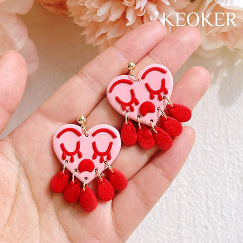 Keoker Heart Clay Cutter, Valentines Polymer Clay Cutters for Earrings Making, Heart Shape Polymer Clay Cutter, 7 Size Polymer Clay Cutters Hearts...