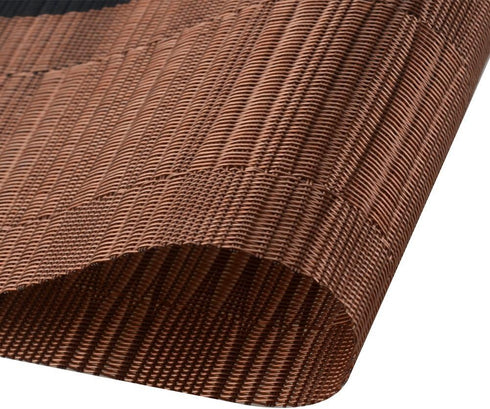 SHACOS Placemats Set of 4 Woven Vinyl Table Mats Place Mats for Dining Table Heat Resistant Wipe Clean (4, Ombre Coffee Black)...