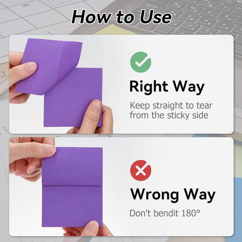 Sticky Notes 3x3, Bright Colors Self-Stick Pads, Easy to Post for Home, Office, School, 8 Pads(100 Sheets/pad)...