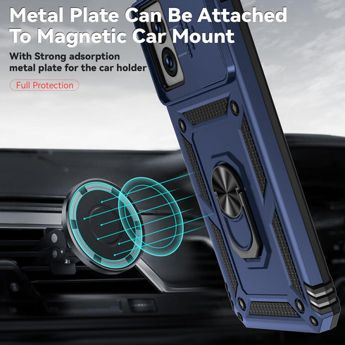 for Motorola Moto G Power 5G 2024 Case with Camera Lens Cover HD Screen Protector, Dual Layer Military-Grade Drop Tested Magnetic Ring Holder Kick...