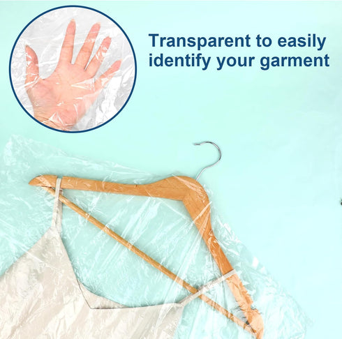 Prasacco 15 Packs Plastic Dry Cleaner Bags, 60x90CM/24x36Inch Clear Dry Cleaners Dust-Proof Bags for Clothes Garment Bags Clothing Protector Cover...