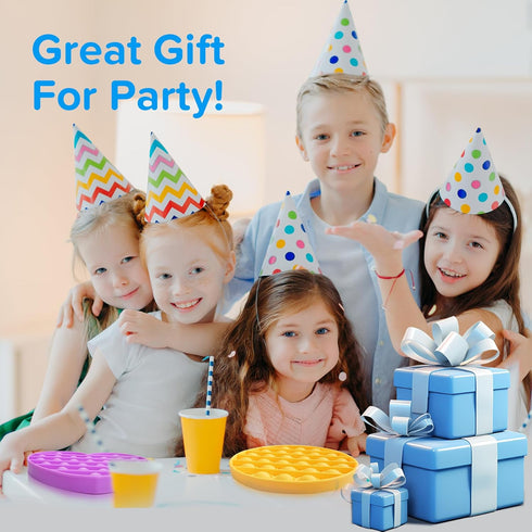 4 Pack Pop it Fidget Toys, Silicone Push Pop Fidget Toy for Kids & Adults, Stress Relief Bubble Toys for Learning Education Office Classroom ect...