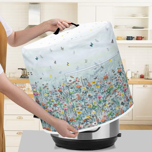 Insulated Pressure Cooker Appliance Cover, Also Fit for Air Fryer and Crock Pot, 8 Qt Dust Cover with Pocket for Spoon/Cooking Utensils/Recipes, f...