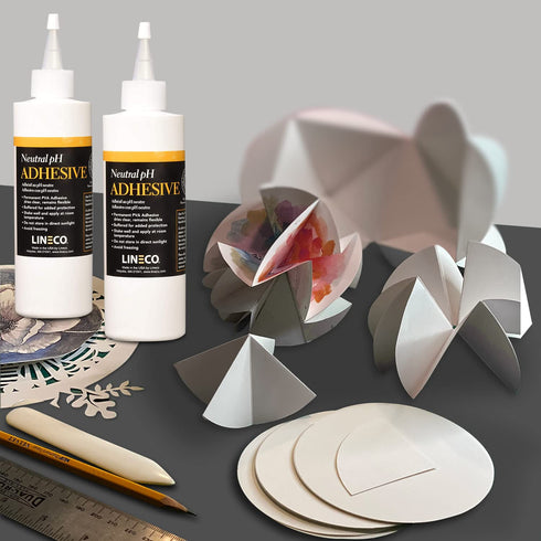 LINECO Neutral pH Adhesive, 4 Oz, Acid-Free, All-purpose Glue, Dries Clear and Remains Flexible, Used for Bookbinding and Book Repair, Framing, Co...