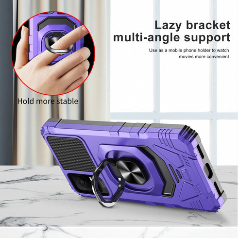 for TCL ION X Case,TCL ION V Phone Case with Tempered Glass Screen Protector,Military Grade Heavy Duty Shockproof Protective Cover,with Ring Kicks...