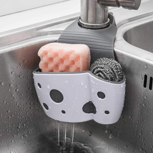 UNIKON 2 Pack Sink Caddy Sponge Holder Organizer, Hanging Kitchen Adjustable Strap Faucet Caddy, White...