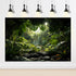 Aquarium Background Lush Tropical Leaves Terrarium Background Morning Sunlight Tropical Rainforest Green Plants Rocks Reptile Habitat Backdrop Fis...