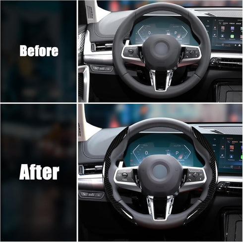Universal 2 Piece Carbon Fiber Steering Wheel Cover Non-Slip Segmented Car Steering Wheel Covers Steering Wheel Protectors...