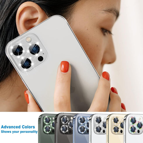 for iPhone 13 Pro & iPhone 13 Pro Max Camera Lens Protector, Bling Glitter 9H Tempered Glass Camera Cover Anti Scratch Shockproof Screen Protector...