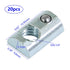 1/4"-20 Threaded Steel Roll in T-Nut with Ball Spring, T-Slot Nuts Accessory Hardware Nuts for 10 Series Aluminum Extrusion Profiles Rail (20)...