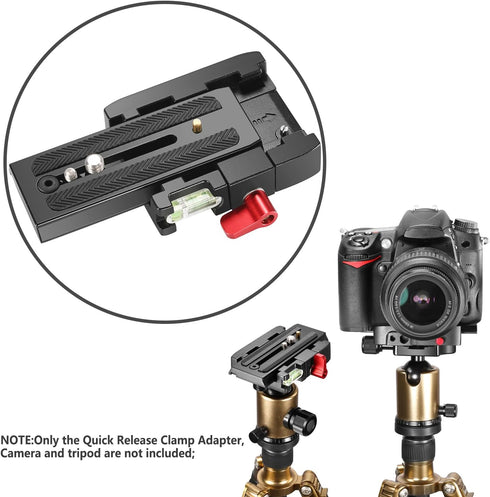 Neewer Professional Aluminum Alloy Quick Shoe Plate Adapter with 1/4 3/8 inches Screw for DSLR Camera Camcorder Tripod Monopod,Compatible with Man...
